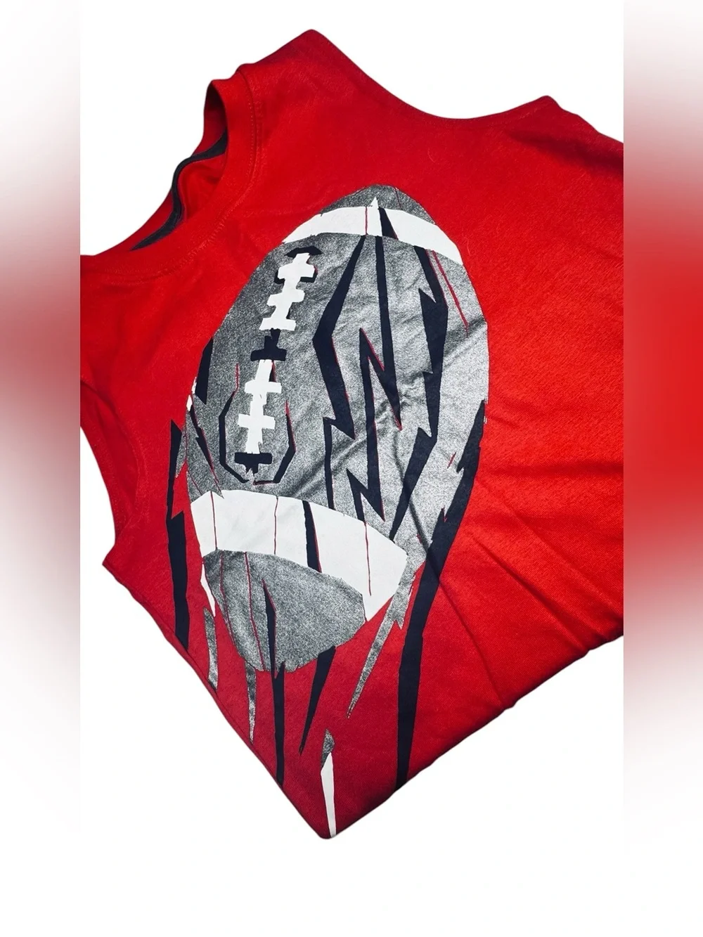 Gymboree Boys Red Football Graphic Tee - Size M (7-8)